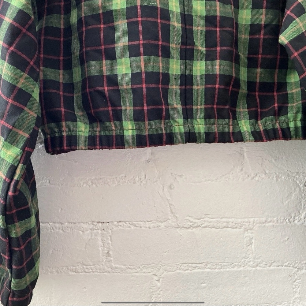 Vintage Y2K Teddy Fresh Cropped Plaid Jacket Zip Up Preppy Retro Grunge Size M - Picture 10 of 13